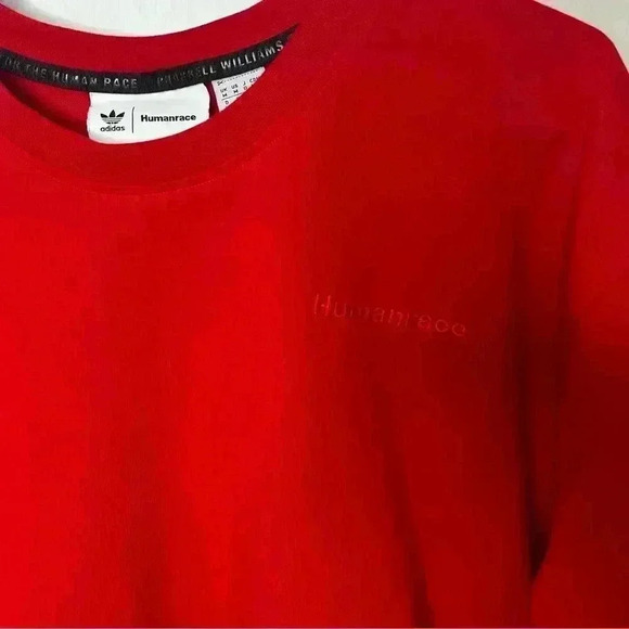 Adidas Human Race Shirt Sleeve Tshirt Men Medium Red Pharrell Williams - Picture 2 of 6